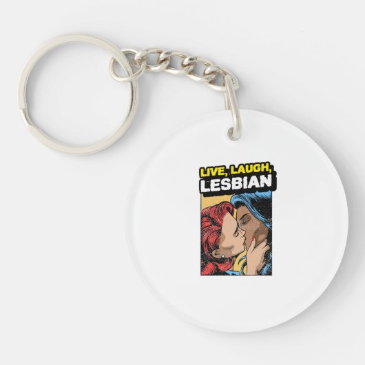 Live Laugh Lesbian Sleutelhanger (Voorkant)