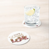 Live, Laugh, liefde Ronde Kartonnen Onderzetter (Insitu)