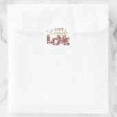Live, Laugh, liefde Ronde Sticker (Tas)