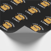 Live, Laugh, Loaf Funny Bread Pun Dark BG Cadeaupapier (Hoek)