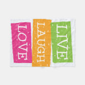 Live Laugh Love 2 Fleece Deken (Voorkant (Horizontaal))