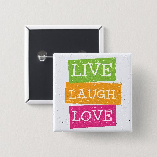 Live Laugh Love 2 Vierkante Button 5,1 Cm (Voorkant /achterkant)