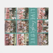 Live Laugh Love 9 Photo Collage Fleece Deken (Voorkant (Horizontaal))