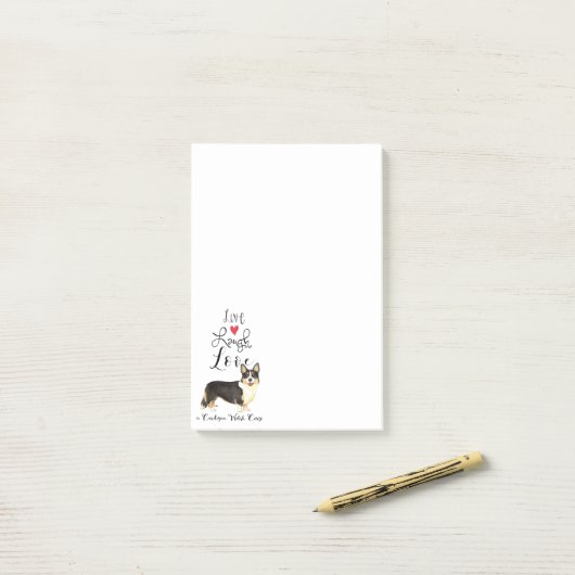 Live Laugh Love a Cardigan Welsh Corgi Post-it® Notes (Op bureau)