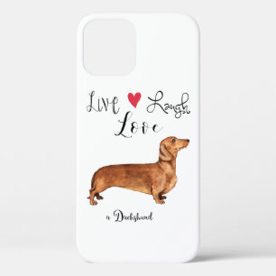 Live Laugh Love a Dachshund iPhone 12 Hoesje