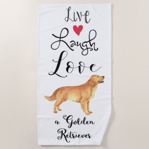 Live Laugh Love a Golden Retriever Beach Towel Strandlaken