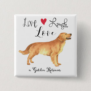 Live Laugh Love a Golden Retriever Button