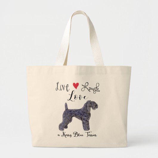 Live Laugh Love a Kerry Blue Terrier Grote Tote Bag (Voorkant)