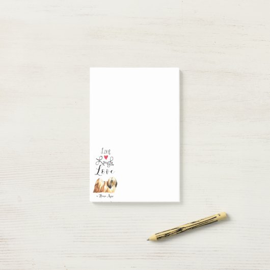 Live Laugh Love a Lhasa Apso Post-it® Notes (Op bureau)