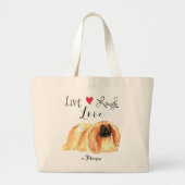 Live Laugh Love a Pekingese Large Canvas tas (Voorkant)