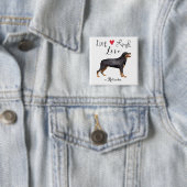 Live Laugh Love a Rottweiler Vierkante Button 5,1 Cm (In situ)