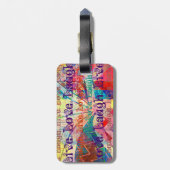 Live Laugh Love Abstract Textured Pset Pattern Bagagelabel (Achterkant verticaal)