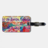Live Laugh Love Abstract Textured Pset Pattern Bagagelabel (Achterkant horizontaal)