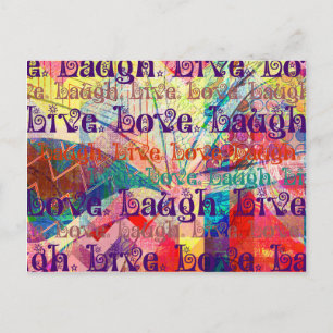 Live Laugh Love Abstract Textured Pset Pattern Briefkaart