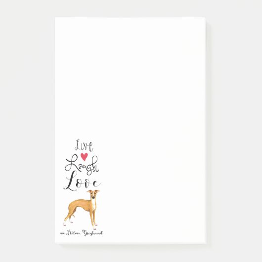 Live Laugh Love an Italian Greyhound Post-it Notes (Devant)