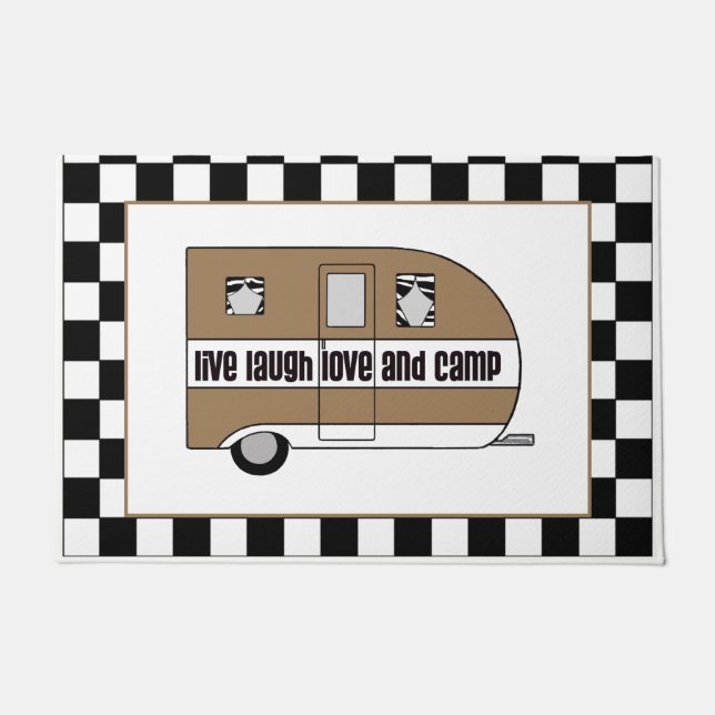 "Live, Laugh, Love and Camp" Doormat Deurmat (Voorkant)