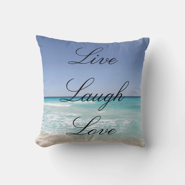 Live Laugh Love Beach Ocean Sierkussen (Voorkant)