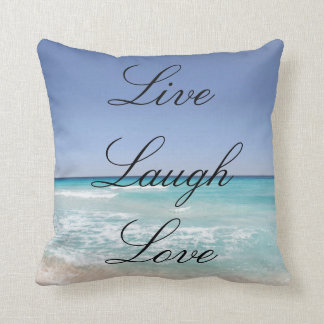 Live Laugh Love Beach Ocean Sierkussen