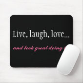 Live, Laugh, Love Black Computer Mousepad Muismat (Met muis)