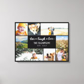 Live Laugh Love Black Photo Collage Canvas Afdruk (Voorkant)