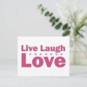 Live Laugh Love Briefkaart (Staand voorkant)