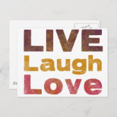 Live Laugh Love Briefkaart (Voorkant / Achterkant)