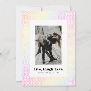 Live Laugh Love   Carte de vacances Couple Guilloc
