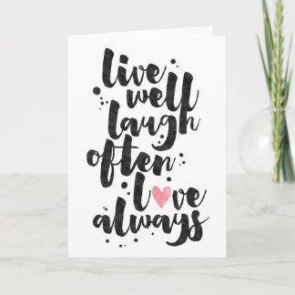 Live Laugh Love - Carte de voeux inspirante