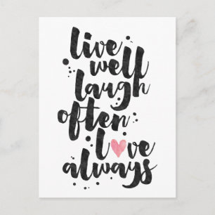 Live Laugh Love - Carte Inspirative