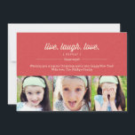 Live Laugh Love Christmas Card/ Carte photo de vac<br><div class="desc">Célébrez la saison avec cette carte de vacances moderne et élégante de Berry Berry Sweet. Visitez WWW.BERRYBERRYSWEET.COM pour en savoir plus sur nos collections de vacances élégantes.</div>