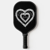 Live Laugh Love Diamond Heart Pickleball Paddle (Voorkant)