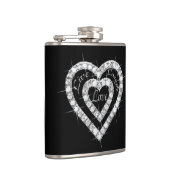 Live Laugh Love Diamond Hearts Flask Heupfles (Rechts)