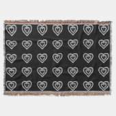 Live Laugh Love Diamond Hearts Throw Blanket Deken (Voorkant)