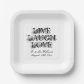 Live Laugh Love élégante assiette de mariage (Recto)