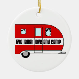 Live, Laugh, Love en Camp Keramisch Ornament