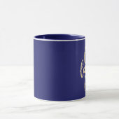 Live Laugh Love Faux Gold Letting Marine Blue Mug (Centre)