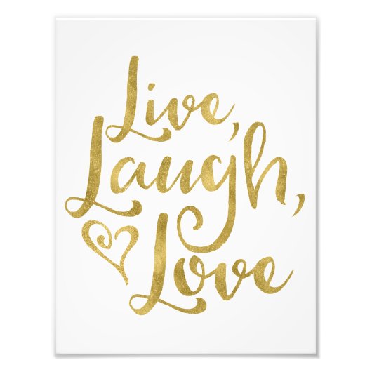 Live, Laugh, Love Foto Afdruk (Voorkant)