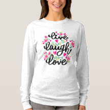 "Live, Laugh, Love" Graphic T Shirt voor volwassen