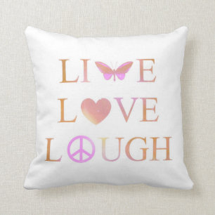 Live, Laugh, Love Heart Peace Kussen