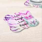 Live Laugh Love Herhaal Marble Paper Onderzetters (Gekanteld)