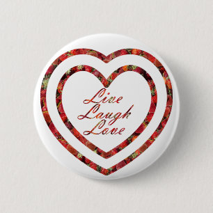 Live Laugh Love in Hearts Ronde Button 5,7 Cm