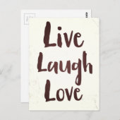 Live Laugh Love inspirerend quote Briefkaart (Voorkant / Achterkant)