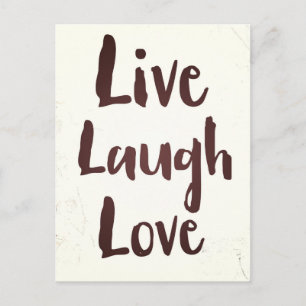 Live Laugh Love  inspirerend quote Briefkaart