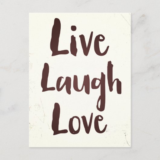 Live Laugh Love inspirerend quote Briefkaart (Voorkant)
