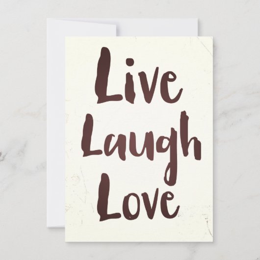 Live Laugh Love inspirerend quote Kaart (Achterkant)