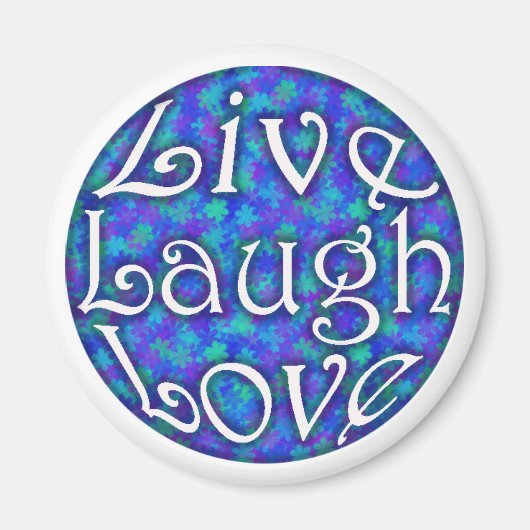 Live Laugh Love Magnet sur Blue Floral (Devant)