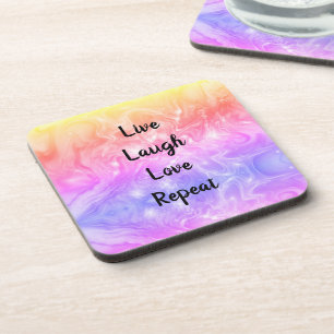 Live Laugh Love Marmer Set van 6 Onderzetters