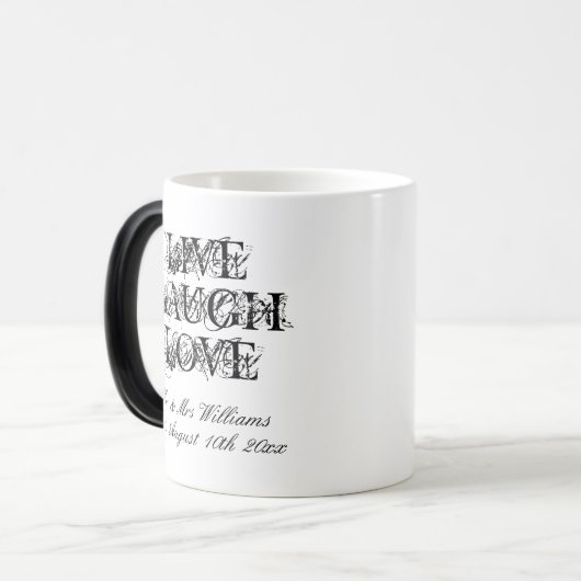 Live Laugh Love morphing mug cadeau pour les jeune (Devant gauche)