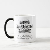 Live Laugh Love morphing mug cadeau pour les jeune (Gauche)