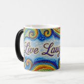 Live Laugh Love mosaic color morphing ceramic mug (Devant gauche)